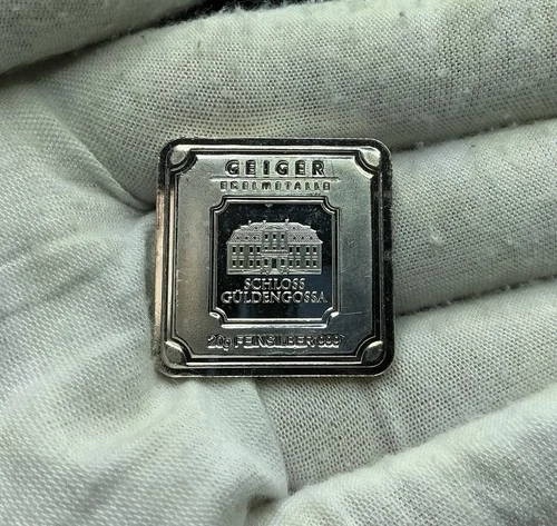 20 Gram Geiger Edelmetalle Silver Square Bar 999 Fine Germany (Loose) - G397