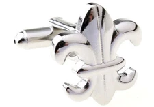 MRCUFF Fleur De Lis Pair of Cufflinks in a Presentation Gift Box & Polishing 