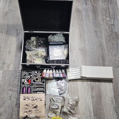 eyepower Tattoo Kit Multifunctional with Inks Needles Power Supply Grip DVD