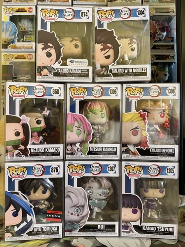 Demon Slayer Funko Pop Bundle Of 8 With Galactic Toys Tanjiro And AAA Giyu