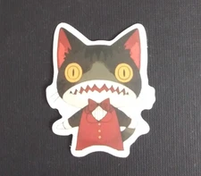 Crazy Cat Wearing Red Tuxedo Cat Sticker 2.18" x 1.75" (A)