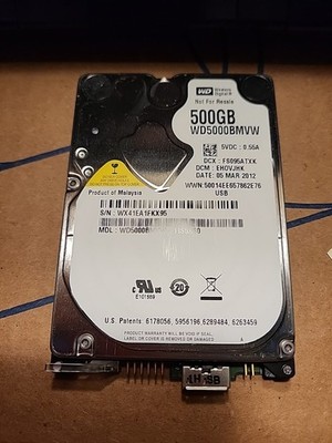 Western Digital WD5000BMVW-11S5XS0  Malaysia 500gb 2.5'' 8 Hours Use. USB Drive