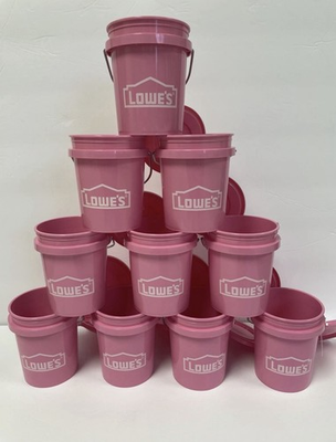 #ad Lowe’s Mini Bucket 10 Count VIRAL Lil Pink W Lid SOLD OUT EVERYWHERE $38.99