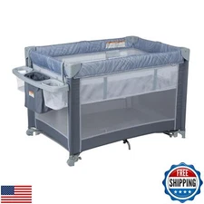 Cosco Rocking Bassinet with Play Yard DLX, Organic Waves