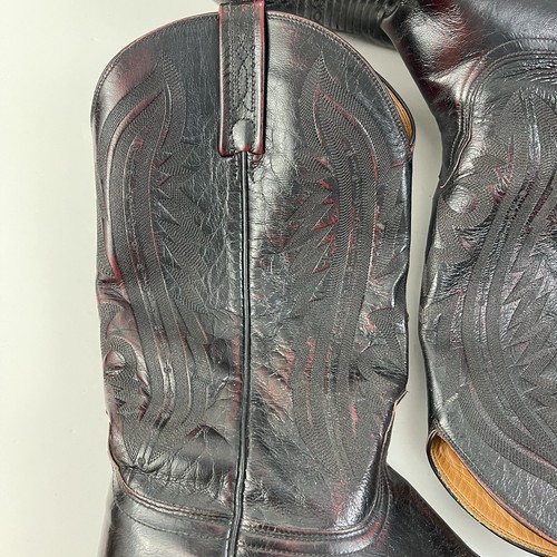 Lucchese 2000 Boots Mens 9 EE Black Cherry Kangaroo Leather Cowboy Boots T3012R4 - Picture 7 of 19