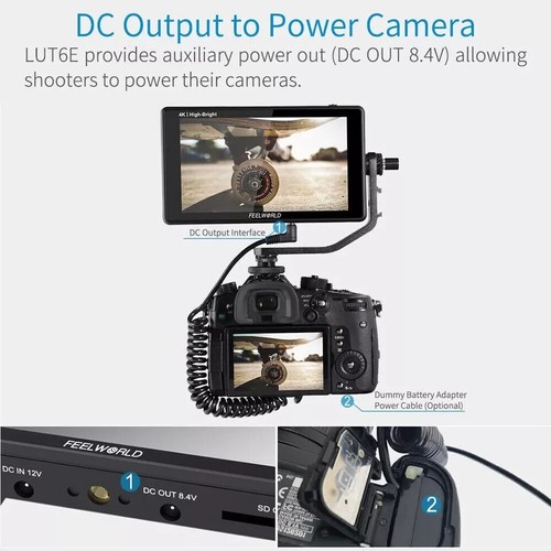 FEELWORLD LUT6E 6 inch On Camera Monitor Touch Screen 3D LUT 1600nit Bright LCD - Picture 16 of 19