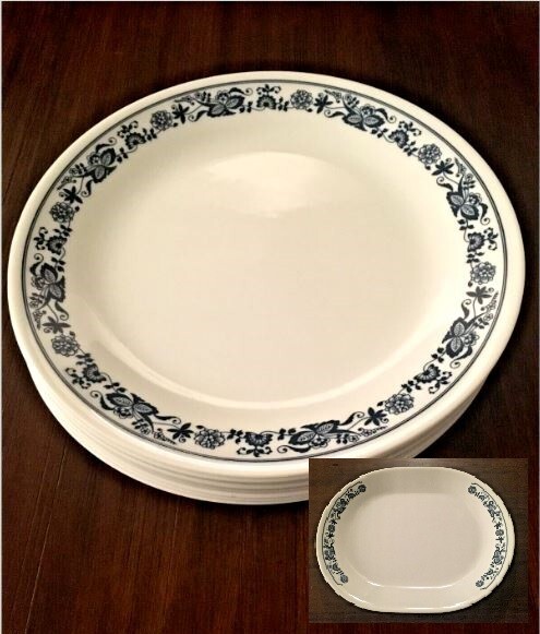 Corelle Old Town Blue Onion - 9 Plates (10.25") + FREE Serving Platter (12x10")
