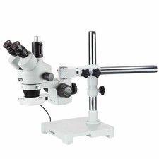 Microscope Stéréo Trinoculaire Zoom AmScope 7X-45X Avec Lumière Anneau LED 54