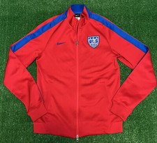 Vintage USA Soccer Men Jacket Red Track Nike Logo 2014 World Cup USMNT S RaRE