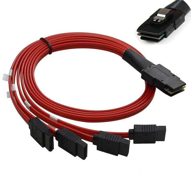 Mini SAS to 4-SATA SFF-8087 Multi-Lane Forward Breakout Internal Cable 19"/0.5m - Image 3 of 4
