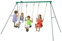 Plum Jupiter Outdoor Play Metal Garden Swing Set With Double Swing And 2 Seat Plum Jupiter Outdoor Play Metal Garden Swing Set With Double Swing And 2 Seat