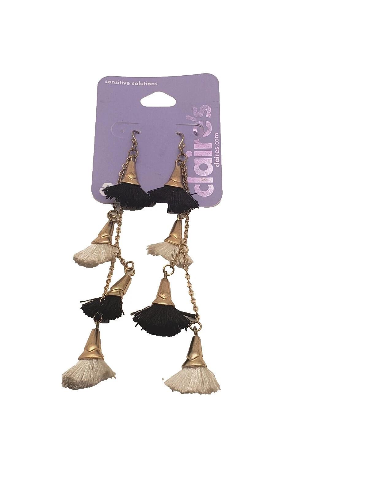 Pendientes de moda de oro blanco de Claire's