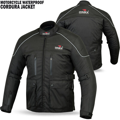 Schwarz Herren Motorrad Jacke Wasserdicht Textil Ce Schutzpolster