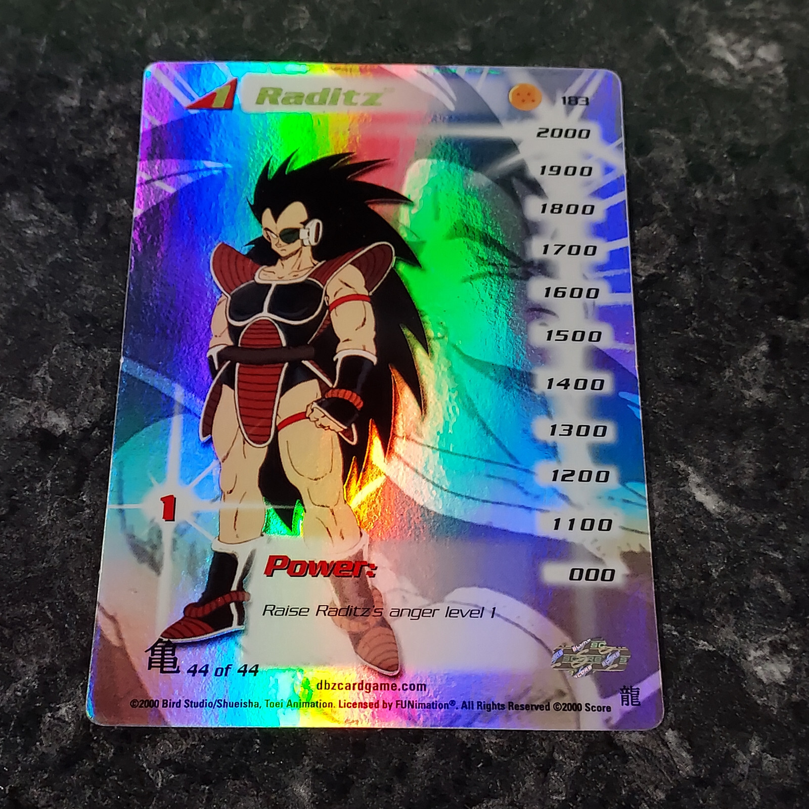Raditz 183 Silver Holo Foil  44/44 Dragon Ball Z CCG DBZ TCG SCORE Nice!