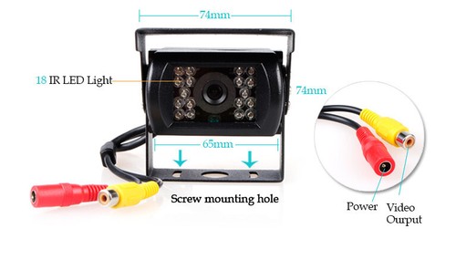 Bus Truck Trailer RVs 12V-24V 7" Rear View Monitor Waterproof Backup Camera Kit - Picture 21 of 24