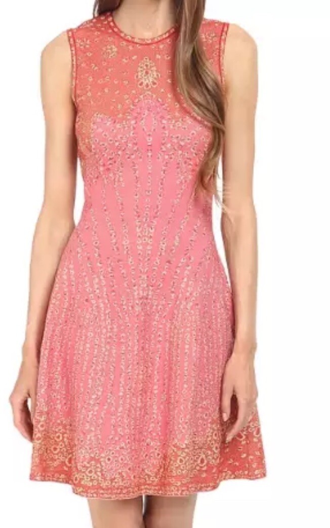 M Missoni L41327 Women's Pink Beaded Jacquard Dress Size 8 US / 44 EU M Missoni L41327 Women's Pink Beaded Jacquard Dress Size 8 US / 44 EU