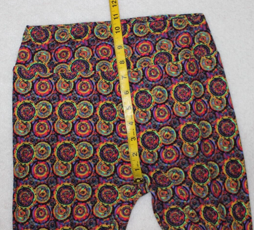 LuLaRoe Purple Neon Green Red Geometric Circles Leggings One Size - Picture 6 of 7