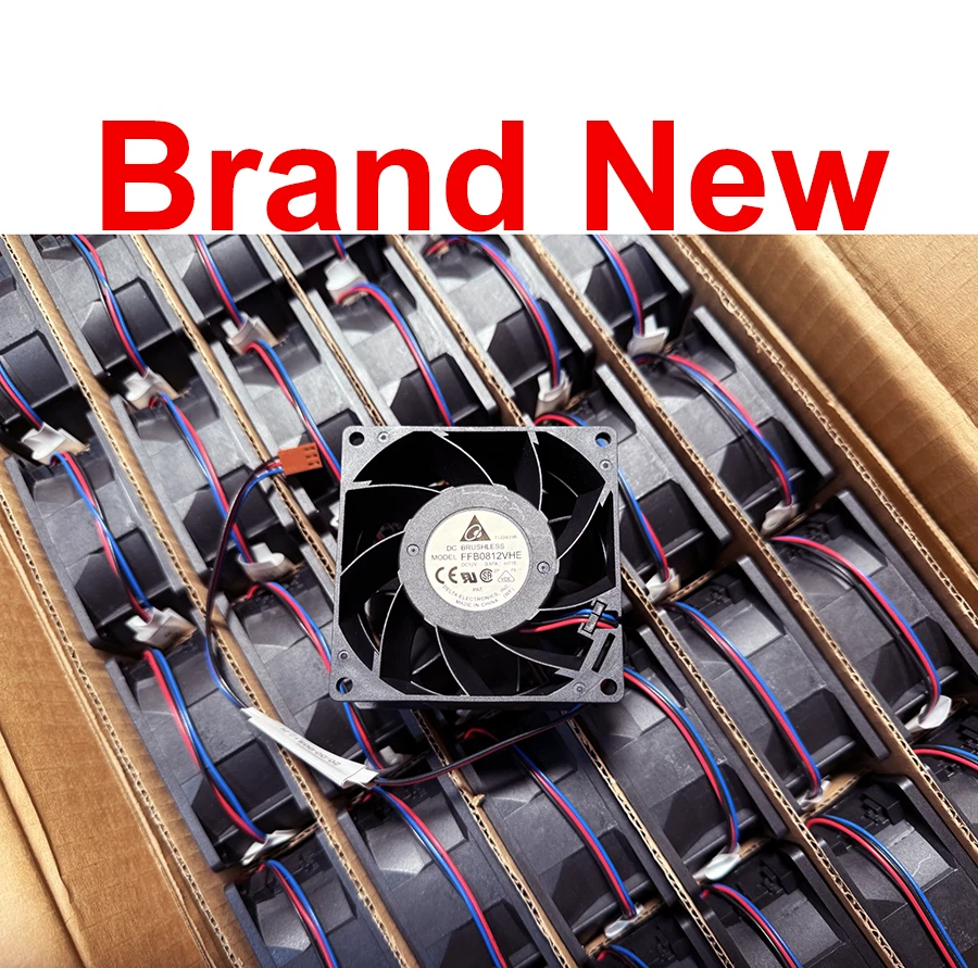 Delta FFB0812VHE 12V 80MM 3-Wire Locked Rotor Sensor Very High Speed Fan - Image 2 of 4