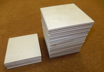 24pcs Vintage Light Mottled Tan Porcelain Tiles, 15 x 15 cm,  Mid-Century Modern