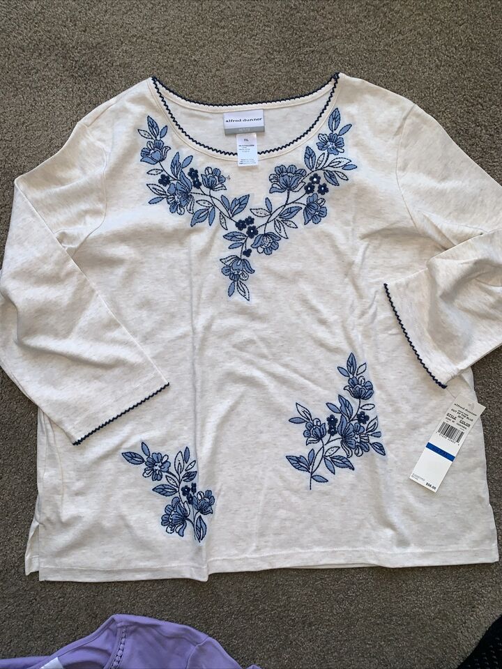 BRAND NEW Alfred Dunner Tops Size L, PXL, XL $56-$64 Embellished, 2 ...
