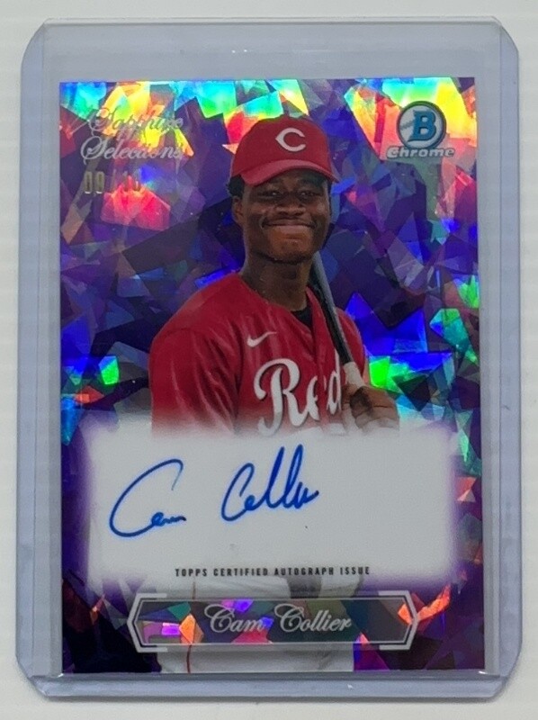 2023 Bowman Chrome Sapphire Cam Collier Purple Refractor Selections Auto #8/10