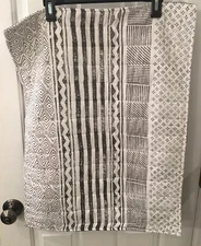 Design Source International Standard Pillow Sham Cotton White Gray Purple EUC!