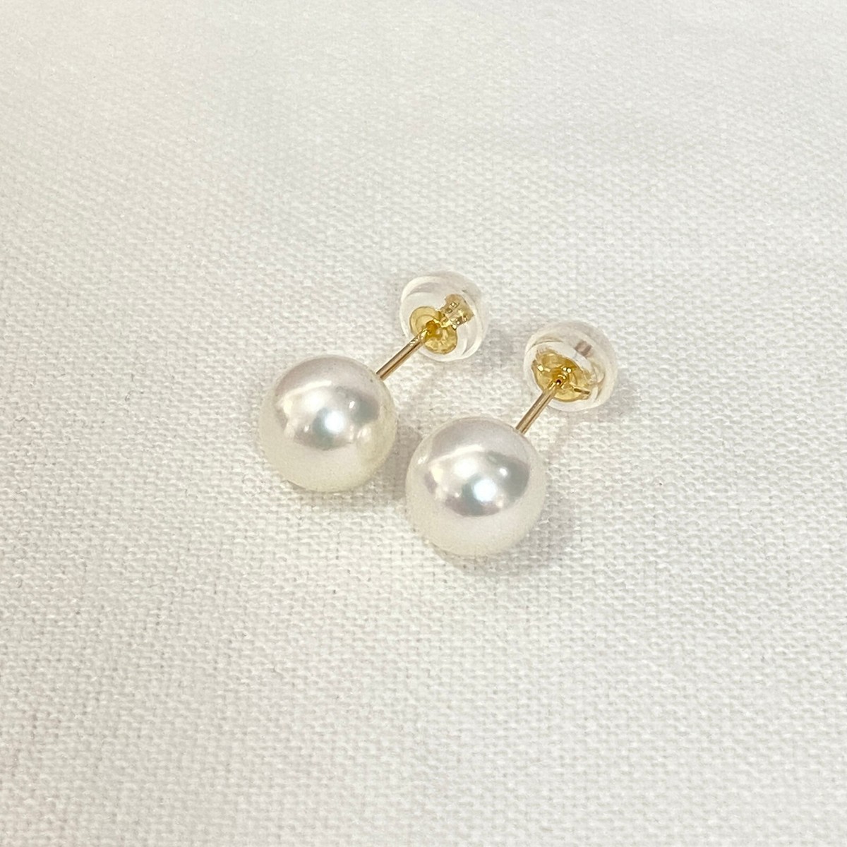 Pearl stud earrings 7-7.5mm Akoya pearls K18YG (18k yellow