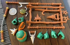 Michaelangelo TMNT Ultimates Super 7 head,hands,nunchukus,Fist daggers,Kama,1/12