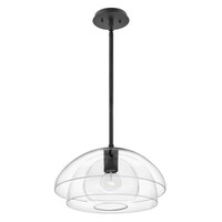Pendelleuchte HäNgelampe Deckenlampe Eisen Alu Glas Schwarz Esszimmerleuchte