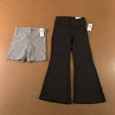 Old Navy Girls Size XS (5) Gray Bike Shorts Black Flare Leggings