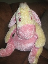 Rare Disney Store- Sugar Sweet Pink  Yellow Sparkle Eeyore Plush- 14  