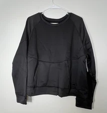 Xersion Womens Crew Neck Long Sleeve pullover  with Kangaroo pocket Size M T