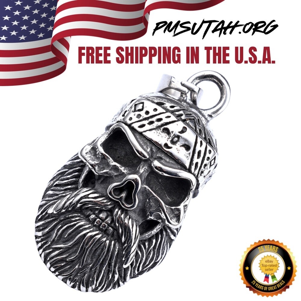 Skull Beard Bell Gremlin Guardian Auto Motorcycle Biker Bling Key