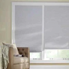 HOME DECORATORS Shadow White Cordless Blackout Cellular Shades 27 W x 64 L in.