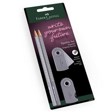 Faber-Castell Sparkle Set 2 x Pencils, 1 x Eraser, Sharpener Grey set