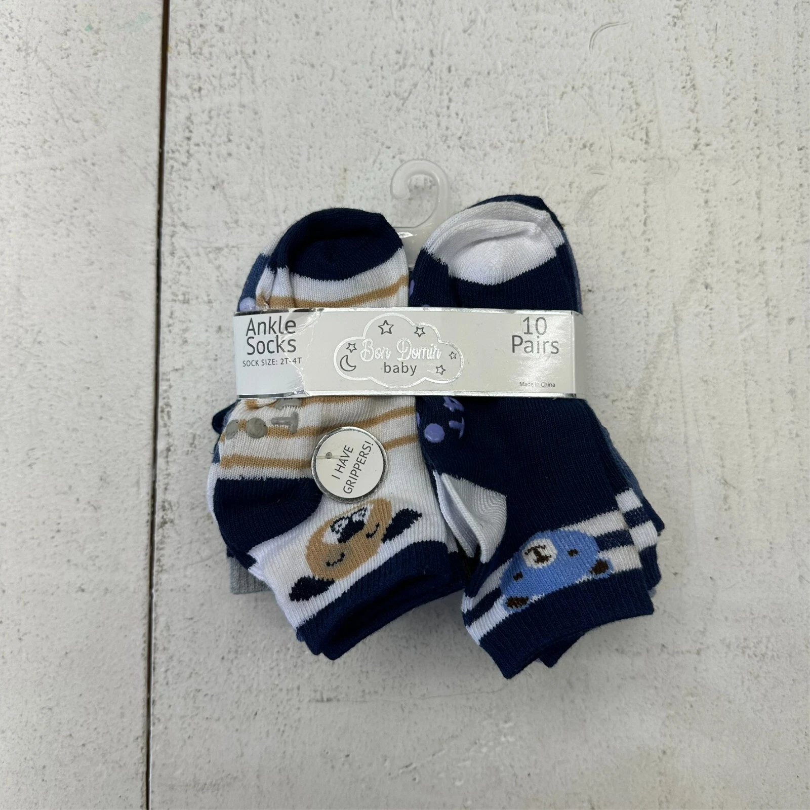 Bon Domir Baby 10 Pack Multicolor Multiprint Ankle Crew Socks Toddler Size 2T-4T