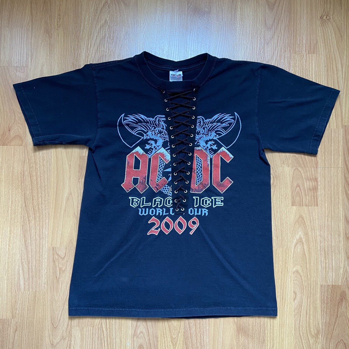 AC/DC Women's Black Ice 2009 Tour Reworked T-Shirt Size