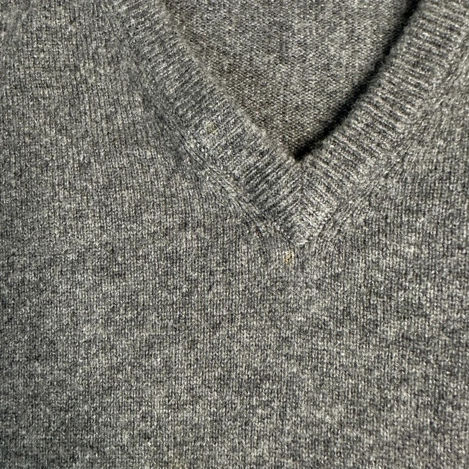 Preswick & Moore 毛衣男式 XXL 2XL 灰色羊绒羊毛混纺 V 领套衫 — 第 4/4 张图片