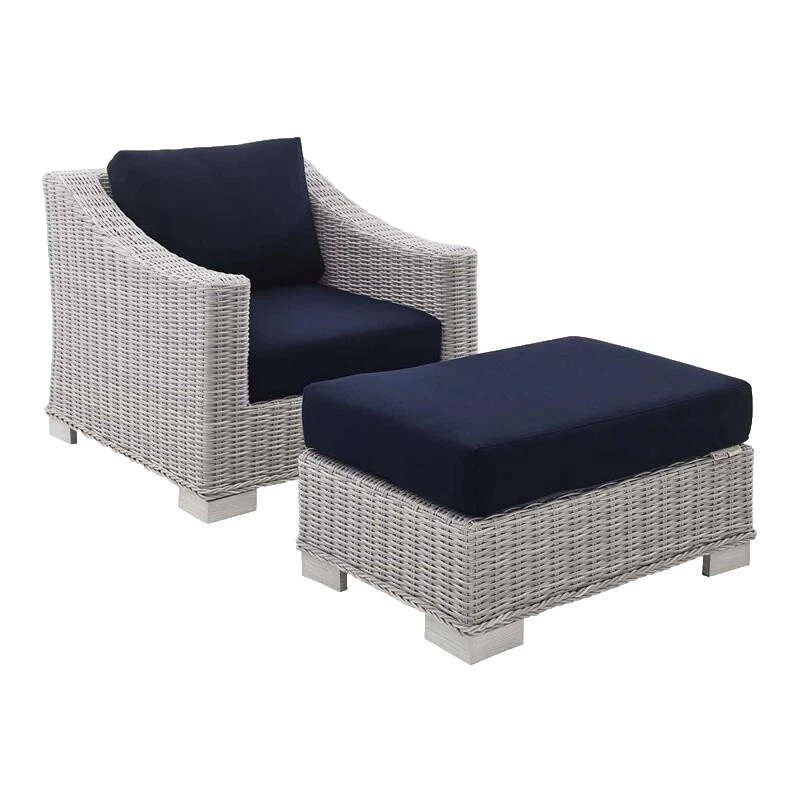Wood & Fabric Armchairs Patio Chairs