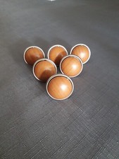 Wood and Brushed Nickel Knobs 3.4 cm x 6
