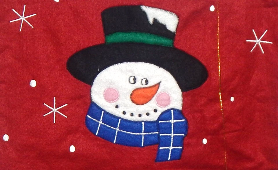 Vtg Frosty The Snowman Fabric Christmas Advent Calendar Wall Hanging W/Pockets - Image 3 of 4