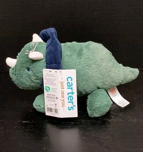 Carters Just One You Baby Dinosaur Green Triceratops Plush NWT - Picture 2 of 8