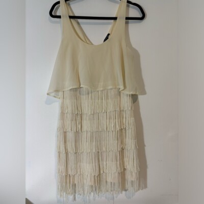 American Eagle Size 8 Fringe Sleeveless Western Bridal Boho Mini Dress Flapper