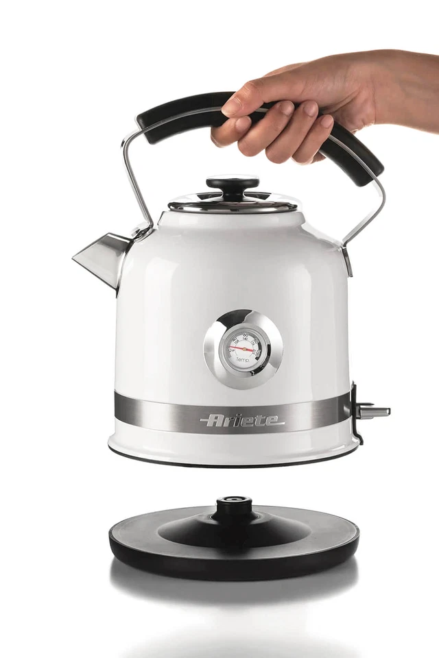 Ariete Bollitore Elettrico Moderna Bianco Cordless 1.7L Termometro Autospegiment - Immagine 3 di 4