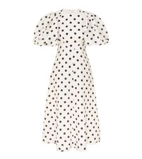 Zimmermann Polka Dot Puff Sleeve Linen Mid Dress Size 2