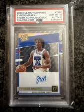 2020 Panini Clearly Donruss Rated Rookie Tyrese Maxey Holo Mosaic PSA 10 Auto 10