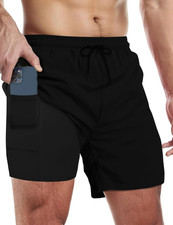 Mens Swim Trunks with Compression Liner 5 Inch Inseam Quick Dry Swim Shorts Mens