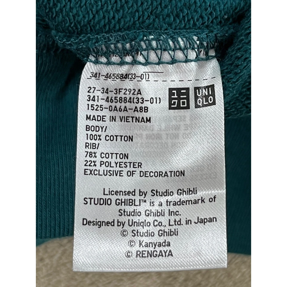 UNIQLO UT Studio Ghibli Totoro Bosque Gráfico Sudadera Para Hombres Talla M Verde Usada en Excelente Condición Foto 3 de 4