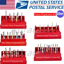 Dental Diamond Burs IPR Veneer Depth Reverse Inlay Onlay Preparation Bur Kit USA