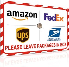 Package Delivery Rust-Free Tin Metal Signs Home D cor 8x8